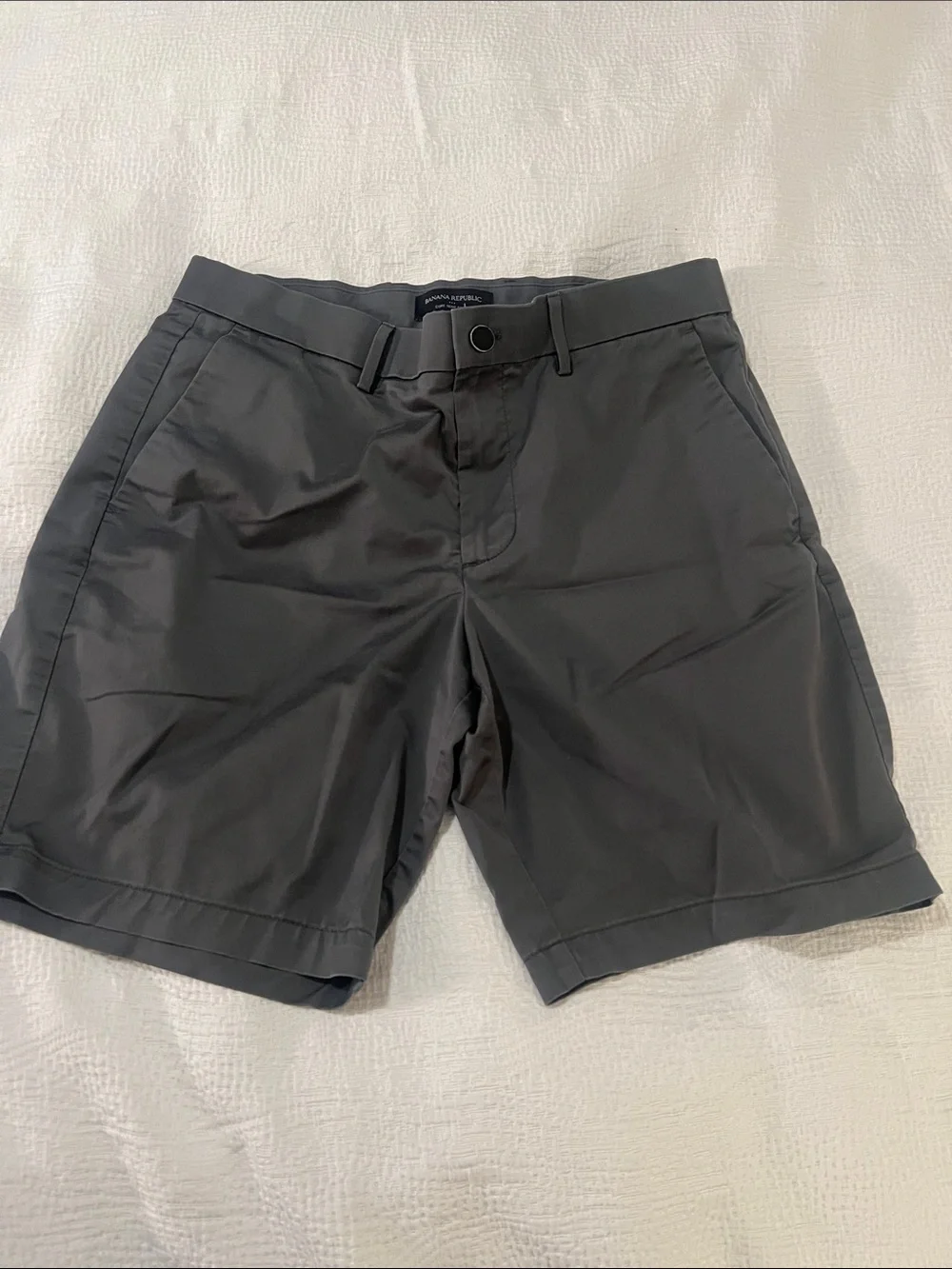 Banana Republic Men's Charcoal Flat-Front Shorts